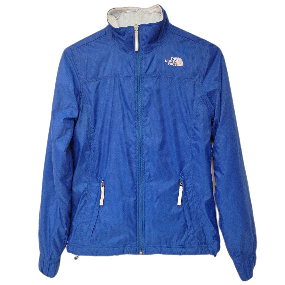 The North Face Women’s Small Blue Fleece Lined Full Zip Jacket Windbreaker